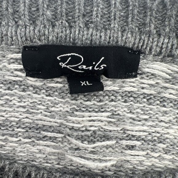 Rails Mens Size XL Gray Carlisle Sweater In Silver Icicle Fair Isle Nordic - Picture 7 of 10